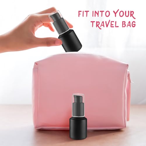 Wresty 6 Pcs 15ml Glass Pump Bottles - Refillable Cosmetic Dispenser (Black)