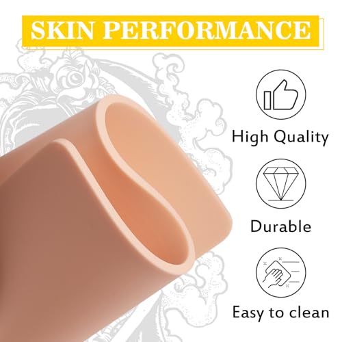 Romlon 10pcs 3MM Tattoo Practice Skin - Double-Sided Fake Skin 7.4x5.6"
