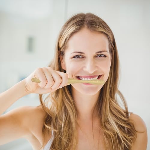 Green Bamboo Toothbrushes 8-Pack with Medium Bristles - Eco-Friendly & Recyclable