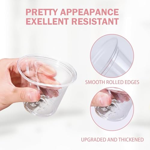 BYSNOW 100 Pack 9oz Clear Disposable Plastic Cups for Parties