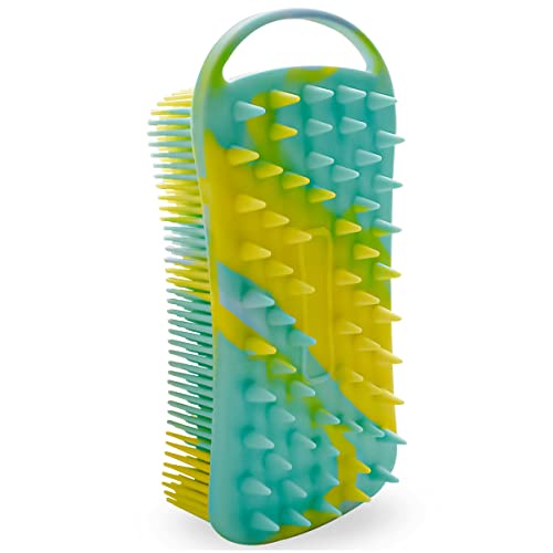 Silicone Body Scrubber & Shampoo Brush 2-in-1 Exfoliating Loofah for Shower