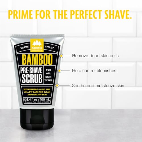 Pacific Shaving Bamboo Pre-Shave Exfoliating Scrub for Men - 3 Oz