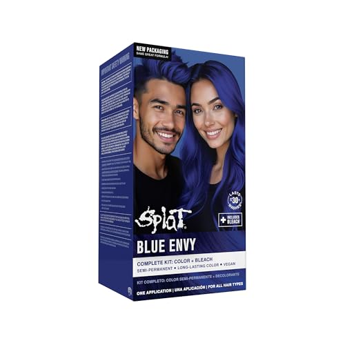 Splat Blue Envy Semi-Permanent Hair Dye Kit with Bleach