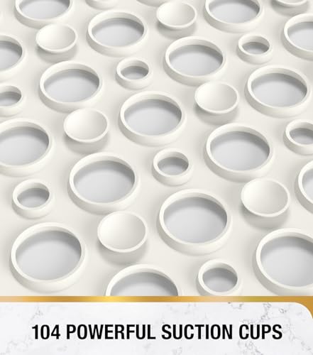 HITSLAM Non-Slip Bathtub Mat, 28x15 Inch TPE with Suction Cups