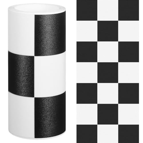 94-Inch Checkered Peel and Stick Bulletin Board Trim - Waterproof PVC for Home & Classroom Decor