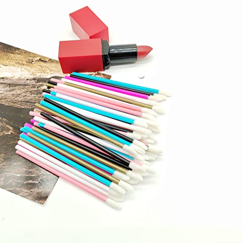 600-Piece Disposable Lip Gloss Wands - Soft Flocked Lipstick Applicators