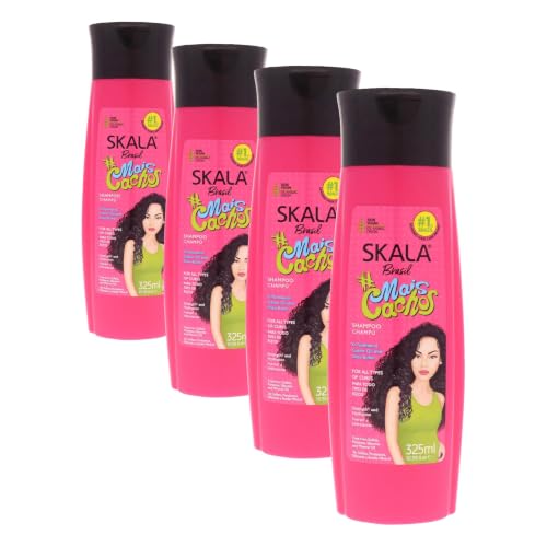 SKALA Expert Shampoo for Curly Hair 10.99 Fl Oz (Pack of 4) - Sulfate-Free & Hydrating with Shea Butter & Castor Oil