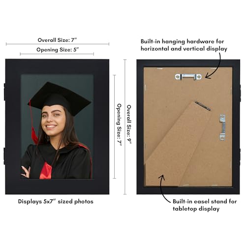 Americanflat 5x7 Picture Frame - Holds 35 Photos, Black