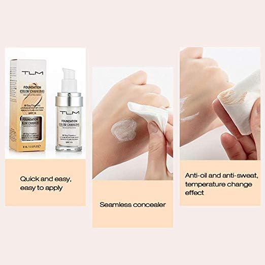 TLM Colour Changing Foundation - Lightweight, Flawless Coverage, Hydrating BB Cream | Adapts to Skin Tone, Hides Wrinkles