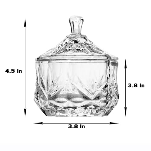8oz Glass Candy Dish with Lid - Decorative Storage Jar for Snacks