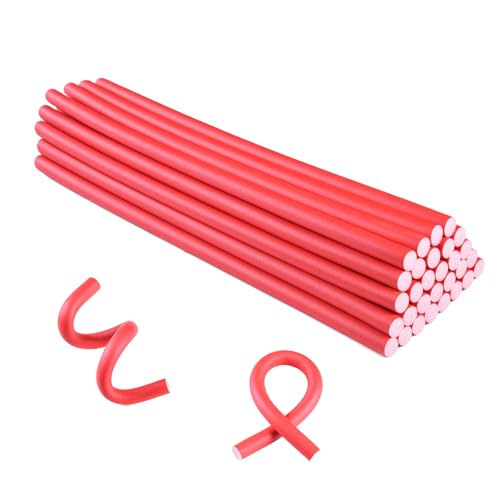 Royota 30PCS Flexible Foam Hair Curlers - Heatless Twist Flexirods for Short to Long Hair, 3 Colors, 0.47 Inch Diameter
