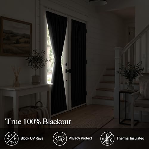RYB HOME 100% Blackout Thermal Insulated Curtain, 26x72