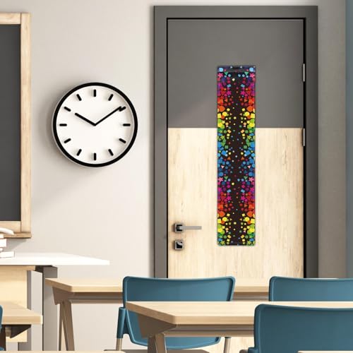 YLOLUL 2 Pack Confetti Classroom Door Window Covers - 8" x 36" Blackout Shades