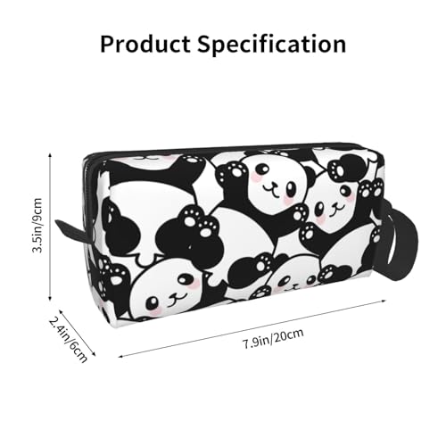 JKJOJIA Panda Black White Makeup Bag Organizer Portable Travel Cosmetic Pouch