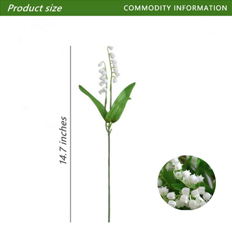 JOSON 12 Artificial White Lilies of the Valley Bouquet for Weddings