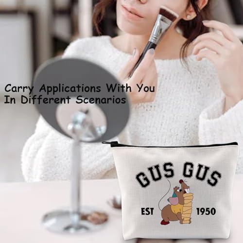 Fairy Tale Mouse Gus Cosmetic Bag - Cute Polyester Makeup Travel Pouch