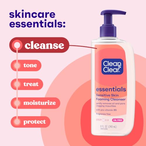Clean & Clear Essentials Oil-Free Foaming Facial Cleanser 8 fl oz (Pack of 1)