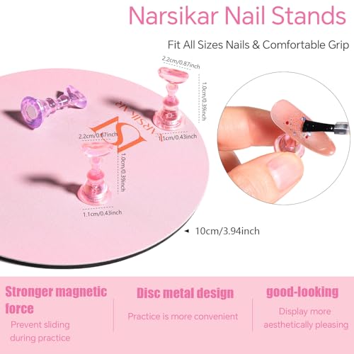 Magnetic Nail Stand Set with 10 Holders & 300 Sticky Tabs