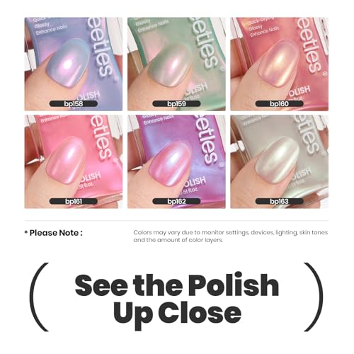 Beetles Pearl Nail Polish Set - 6 Quick Dry Colors for DIY Manicures