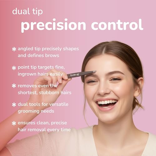 The Crème Shop Precision Tweezer Set - Angled & Pointed Tips for Brows
