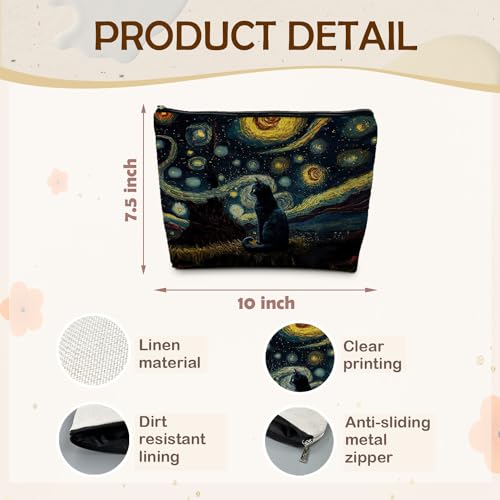 Star Cat Makeup Pouch - Compact Cosmetic Bag for Cat Lovers