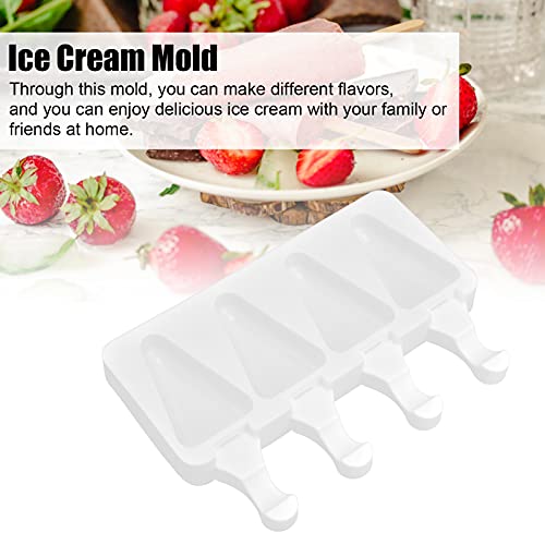 Silicone Ice Cream Mold Set - Homemade Popsicle Maker (4 Triangle)