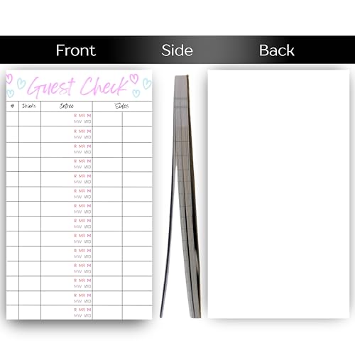 Guest Check Notepad for Servers - Steak Temperature Order Pad (3-Pack)