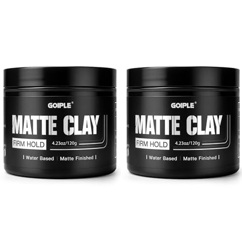 Goiple 2CPS Men's Hair Styling Clay, Firm Hold, Matte Finish, Clay