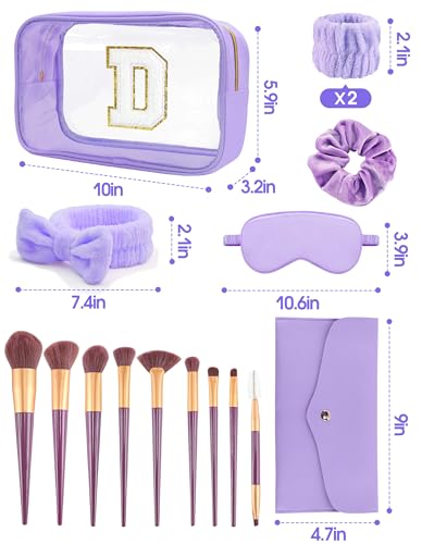 Initial Makeup Bag Spa Gift Set - Personalized Party Favors for Women