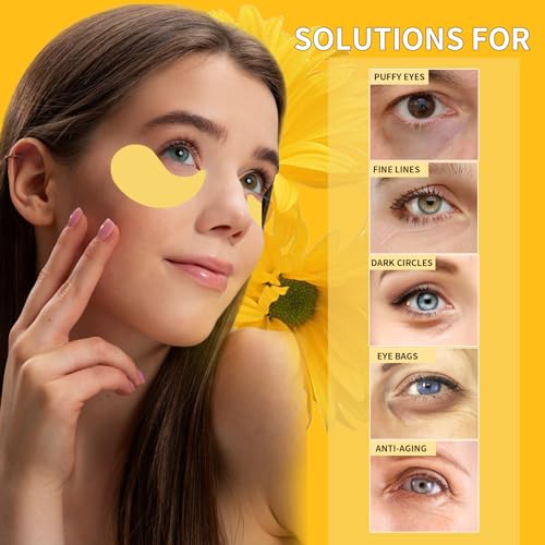 24K Gold Eye Masks for Dark Circles & Puffiness - 70PCS