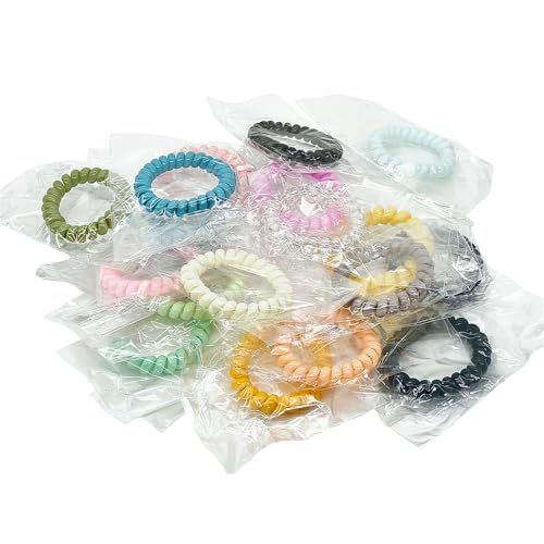 72-Piece Colorful Spiral Hair Ties, No-Damage Coil Ponytail Holders