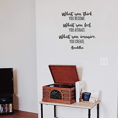 Buddha Inspirational Vinyl Wall Decal - 23" x 22" Quote Sticker
