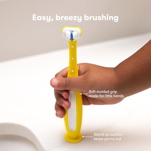 Frida Baby Triple-Angle Toddler Toothbrush - Soft Training Brush for 2+ Years