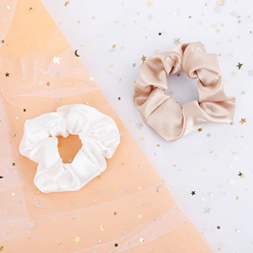 Hasoar Linen Sage Green Satin Bridesmaid Hair Ties - Pack of 8 Bridesmaid Proposal Favors