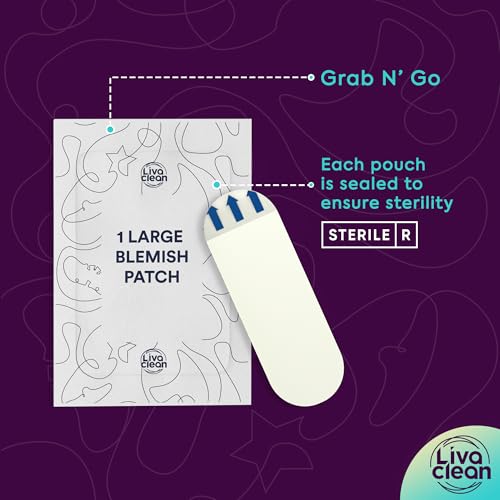 LivaClean Large Hydrocolloid Acne Patches - 50CT Zit Patch for Cystic Acne