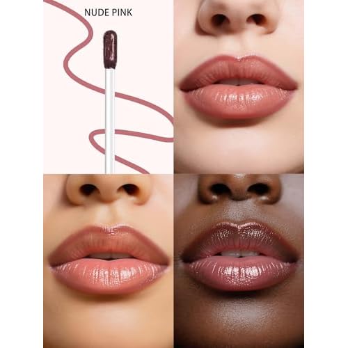 Lip Stain Peel Off Lip Liner Stain with Tweezer, Long Lasting Matte Lip Tint Tattoo, Highly Pigmented Color Lip Makeup, Waterproof Lipstick, Transfer-proof Lipstain for Women, Nude Pink
