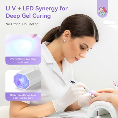 SAVILAND Portable UV Nail Lamp - Rechargeable, Dual Timer, Fast Curing