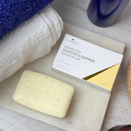 Revitale Advanced BHA Salicylic Acid & Sulphur Scrub Soap 2.8oz - Clarifying Face Cleanser