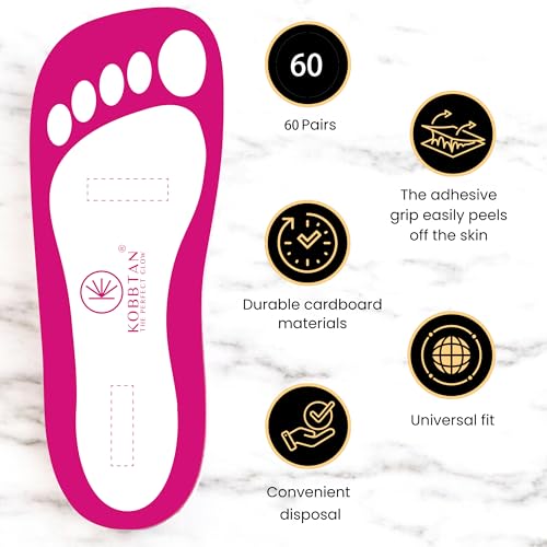 KOBBTAN 60 Pairs Disposable Spray Tan Feet Pads - Non-Slip Sunless Tanning