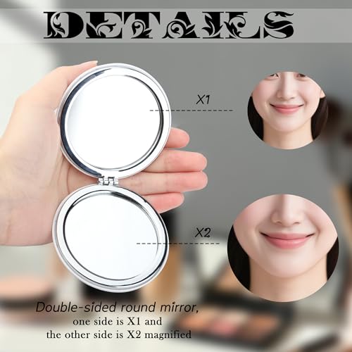 AKTAP Sorority Amicae Compact Mirror, Double-Sided Foldable Makeup Mirror