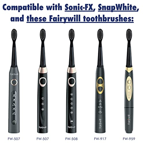 Charcoal Electric Toothbrush Replacement Heads for Fairywill & Sonic-FX