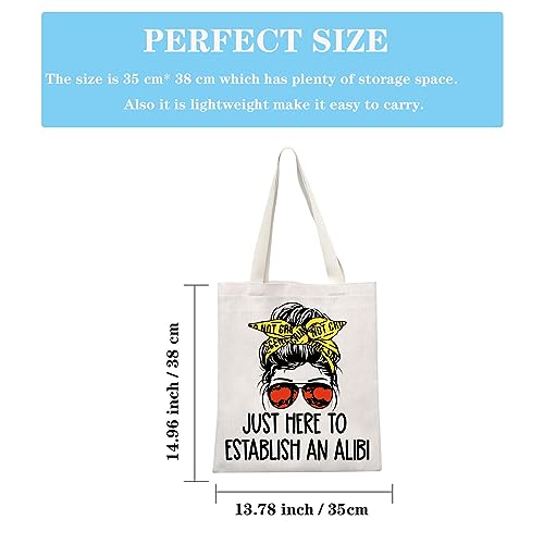 GJTIM True Crime Makeup Bag - Beige Tote for Crime Show Fans