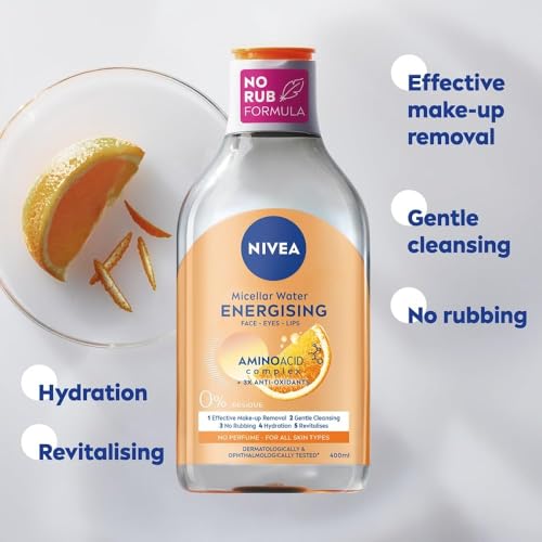 NIVEA Energizing Micellar Water Facial Cleanser with Vitamin C - 400ml