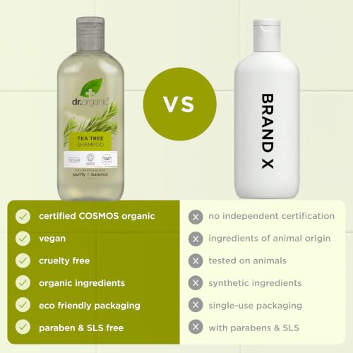 Organic Tea Tree Shampoo with Aloe Vera & Peppermint - 9 oz