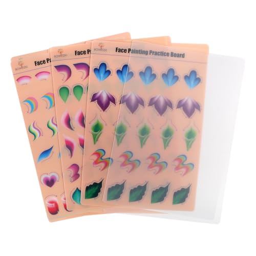 Bowitzki Face Painting Practice Board #2 - 4 Reusable A4 Colorful Templates
