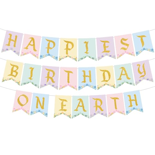Happiest Birthday on Earth Banner - Princess Theme Decor
