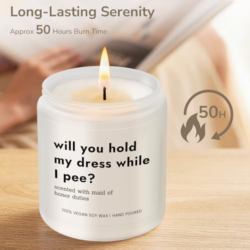 Lavender Soy Wax Candle for Bridesmaid Proposal & Bachelorette Gifts
