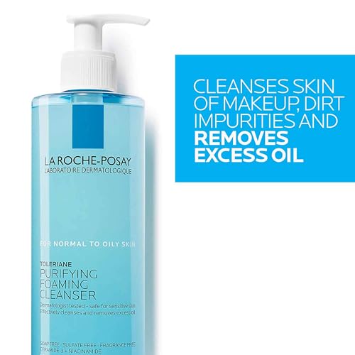 La Roche-Posay Toleriane Purifying Foaming Facial Cleanser, 6.76 Fl Oz