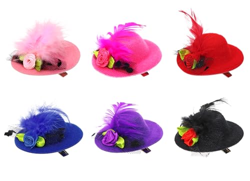 PENTA ANGEL Mini Hat Clip 6Pcs Small Tea Party Top Fascinator Hair