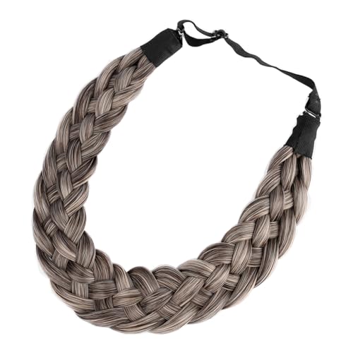 Gledola Gray Brown Synthetic Hair Braid Headband for Women & Girls - 5 Strands